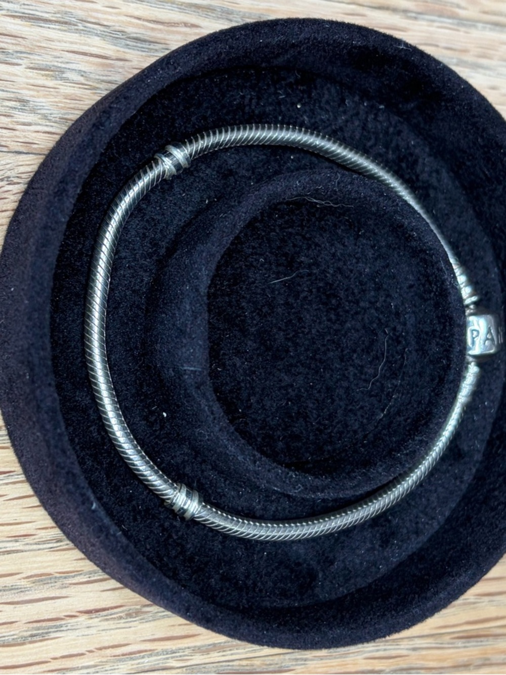 Pandora Silver Snake Chain Bracelet with Logo Clasp